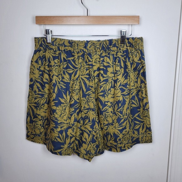 Madewell Clean Pull-On Floral 100% Linen Shorts Size Medium - Picture 4 of 10